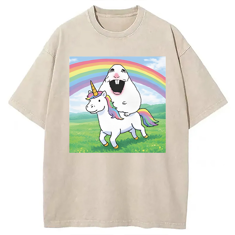 Tokyocanvas Silly Mouse Meme Washed T-Shirt
