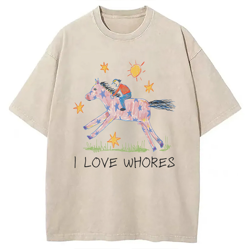 Tokyocanvas I Love Whores Washed T-Shirt