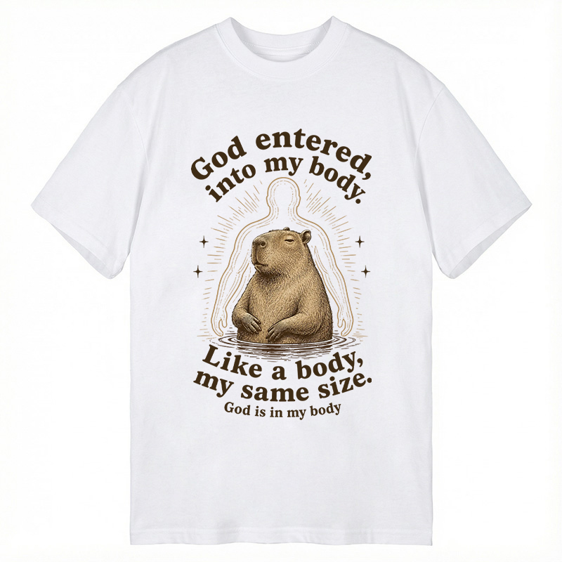 Tokyocanvas God Is In My Body Capybara Classic T-Shirt
