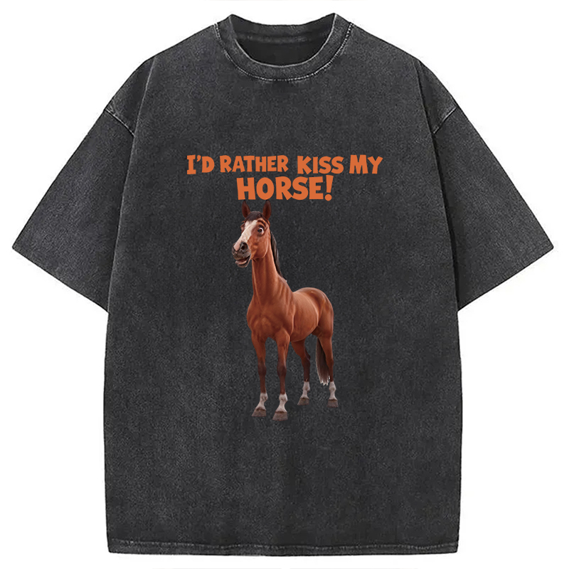 Tokyocanvas Rather Kiss My Horse Washed T-Shirt