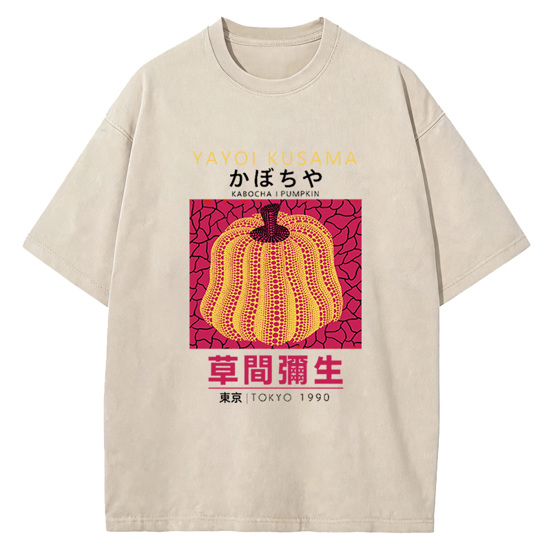 Tokyocanvas Art Golden Pumpkin Washed T-Shirt