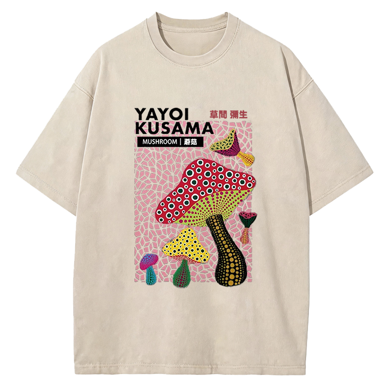 Tokyocanvas Art Mushroom Vintage Washed T-Shirt