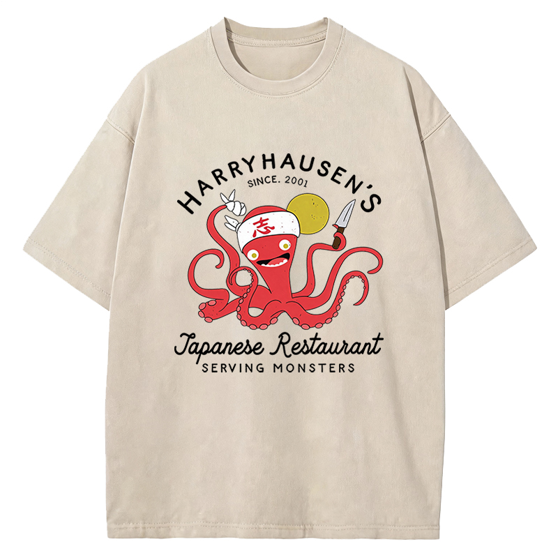 Tokyocanvas Harryhausen's Japanese Restaurant  Washed T-Shirt