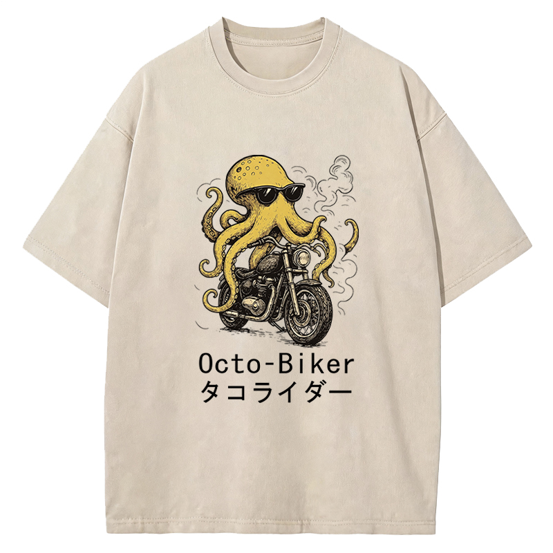 Tokyocanvas Octopus Motorcycle Washed T-Shirt