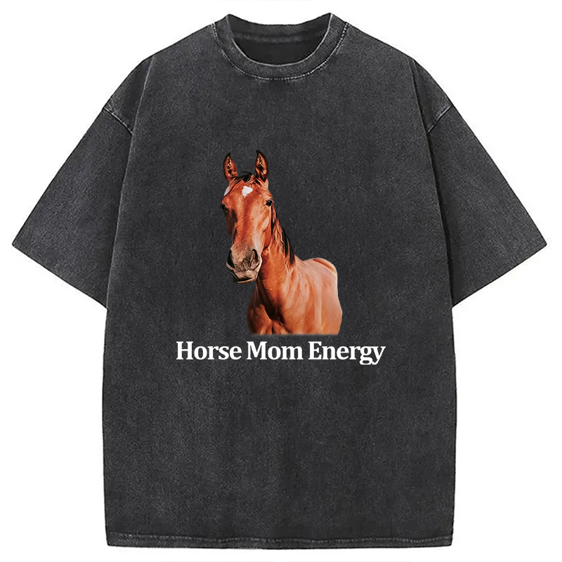 Tokyocanvas Horse Mom Energy Washed T-Shirt