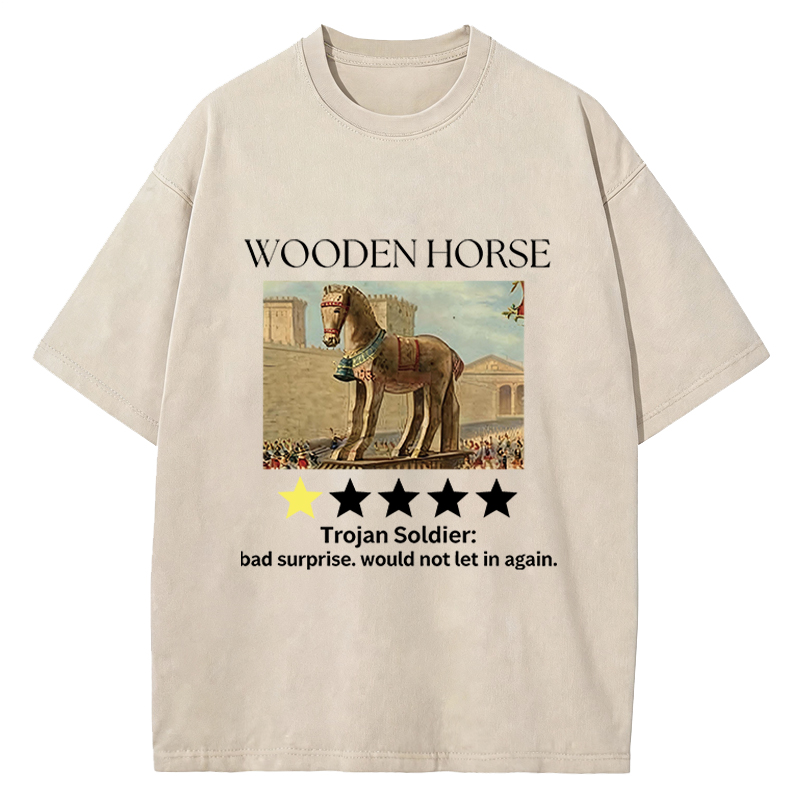 Tokyocanvas Trojan Horse One Star Review Washed T-Shirt