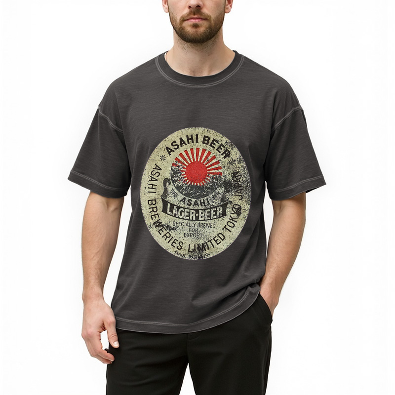 Tokyocanvas ASAHI BEER Japanese Gradient Washed T-Shirt