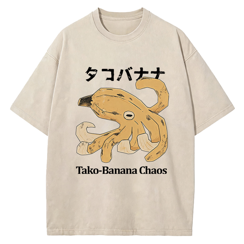 Tokyocanvas Tako‑Banana Chaos Washed T-Shirt