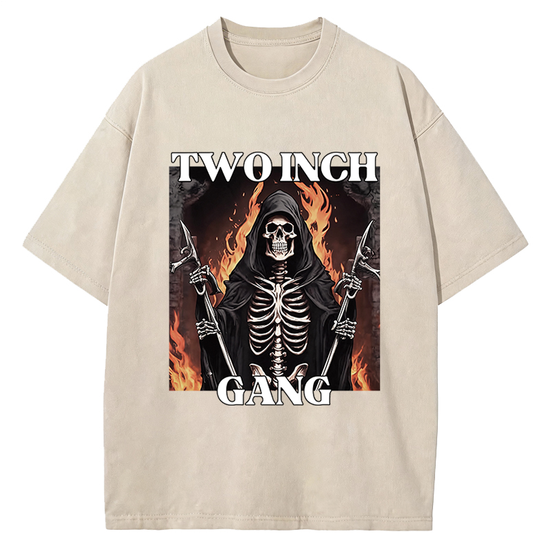 Tokyocanvas Funny Cringe Hard Skeleton Meme Washed T-Shirt