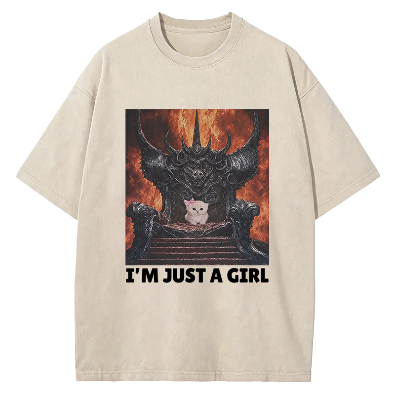 Tokyocanvas I'm Just A Girl Washed T-Shirt
