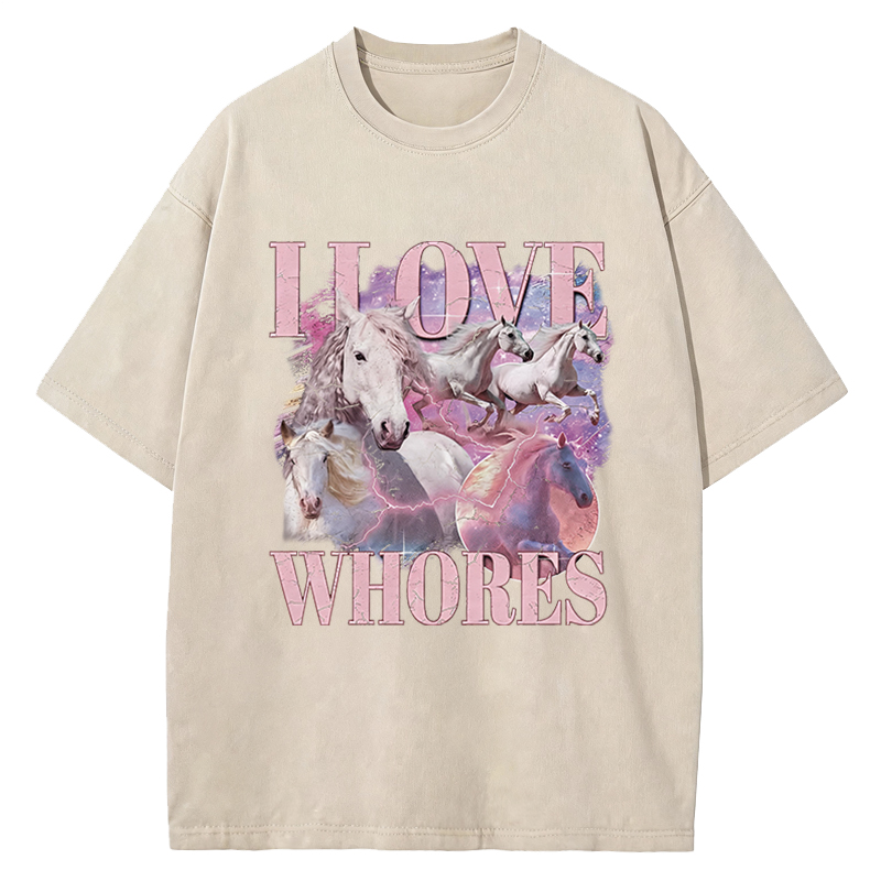 Tokyocanvas I Love Whores Vintage Washed T-Shirt