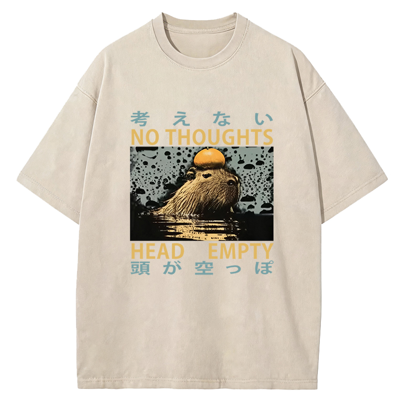 Tokyocanvas No Thoughts Head Empty Washed T-Shirt