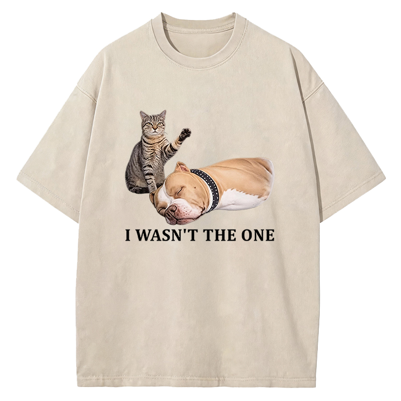 Tokyocanvas Funny Cat And Dog Washed T-Shirt