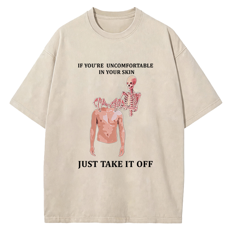 Tokyocanvas Skeleton Skin Off Washed T-Shirt