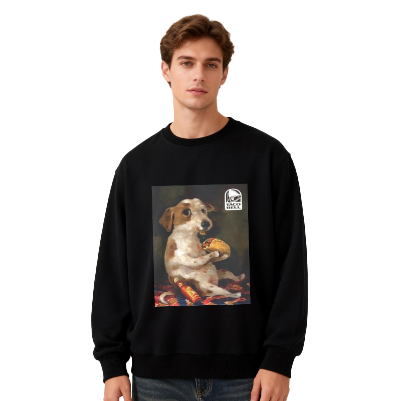 Tokyocanvas Dog Chill With Taco Bell Vintage Classic Sweatshirt