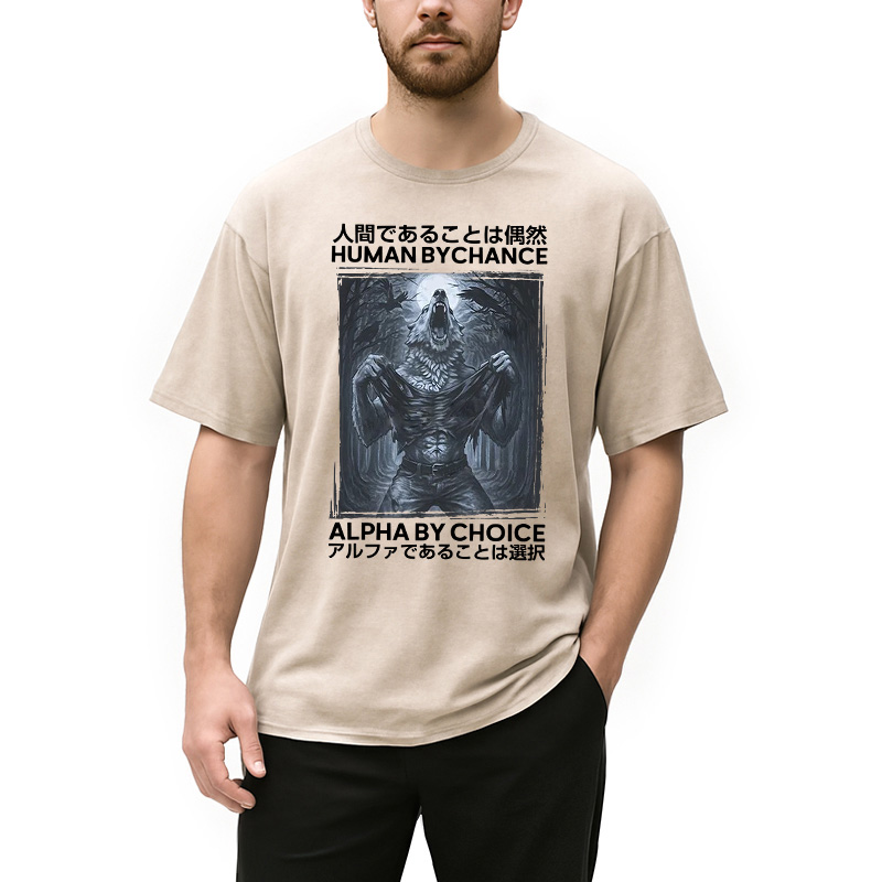 Tokyocanvas Howling Wolf Washed T-Shirt