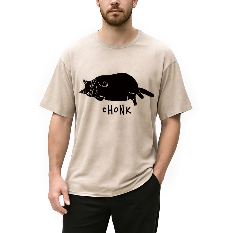 Tokyocanvas Chonk Cat Washed T-Shirt
