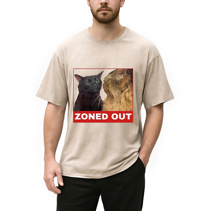 Tokyocanvas Funny Cat Zoning Meme Washed T-Shirt