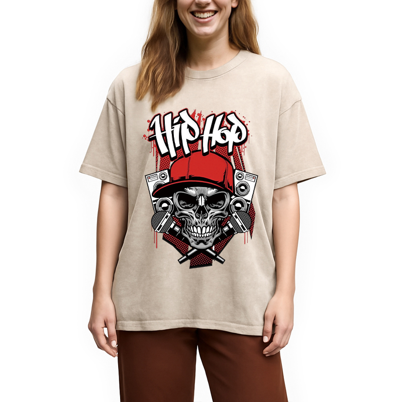 Tokyocanvas Skull Hip Hop Washed T-Shirt