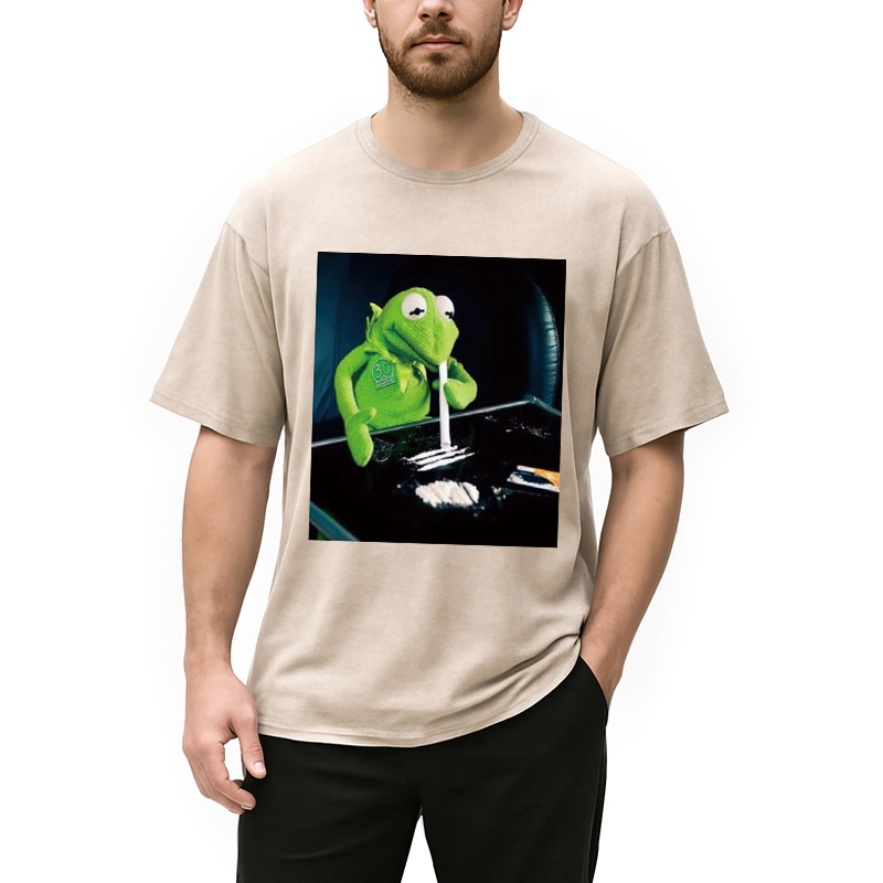 Tokyocanvas Frog Cocaine Drug Hipster Funny Washed T-Shirt