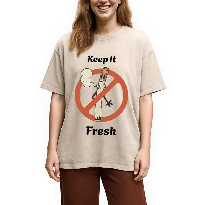 Tokyocanvas Keep It Fresh Retro Cigarette Washed T-Shirt