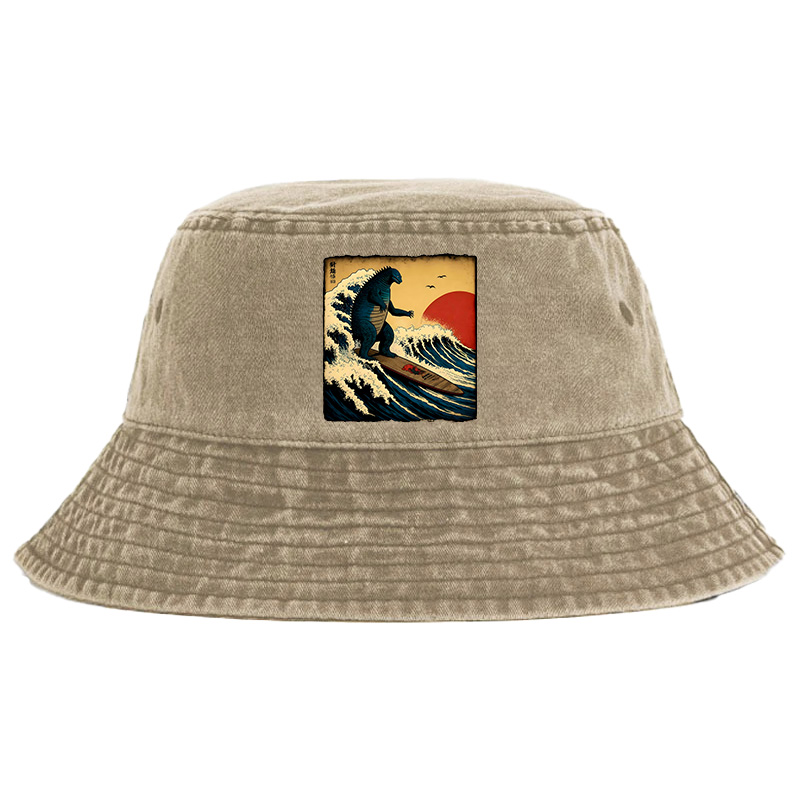 Tokyocanvas The Great Wave Washed Bucket Hat