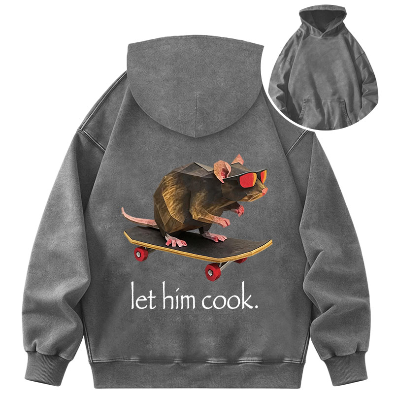Tokyocanvas Rat Skateboard Cook Washed Hoodie