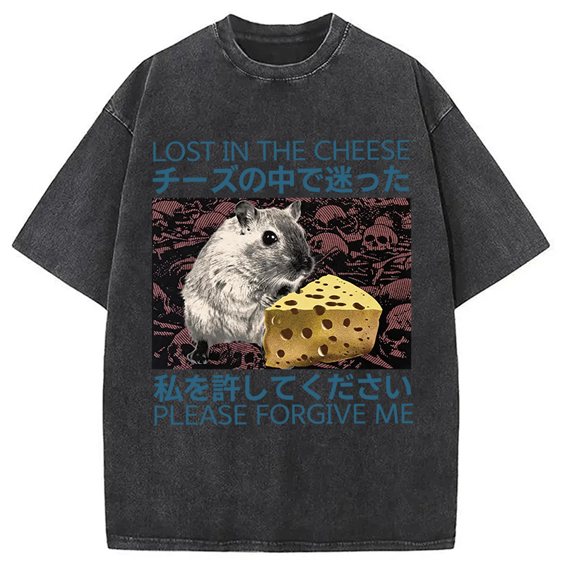 Tokyocanvas Lost in Cheese Japanese Rat Washed T-Shirt