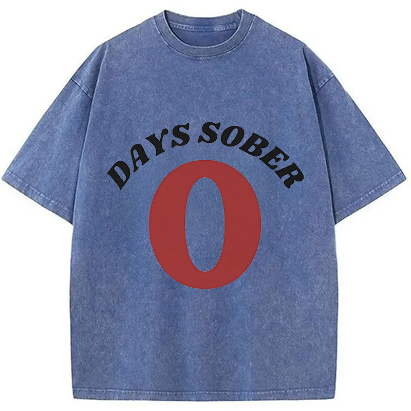 Tokyocanvas 0 Days Sober Washed T-Shirt