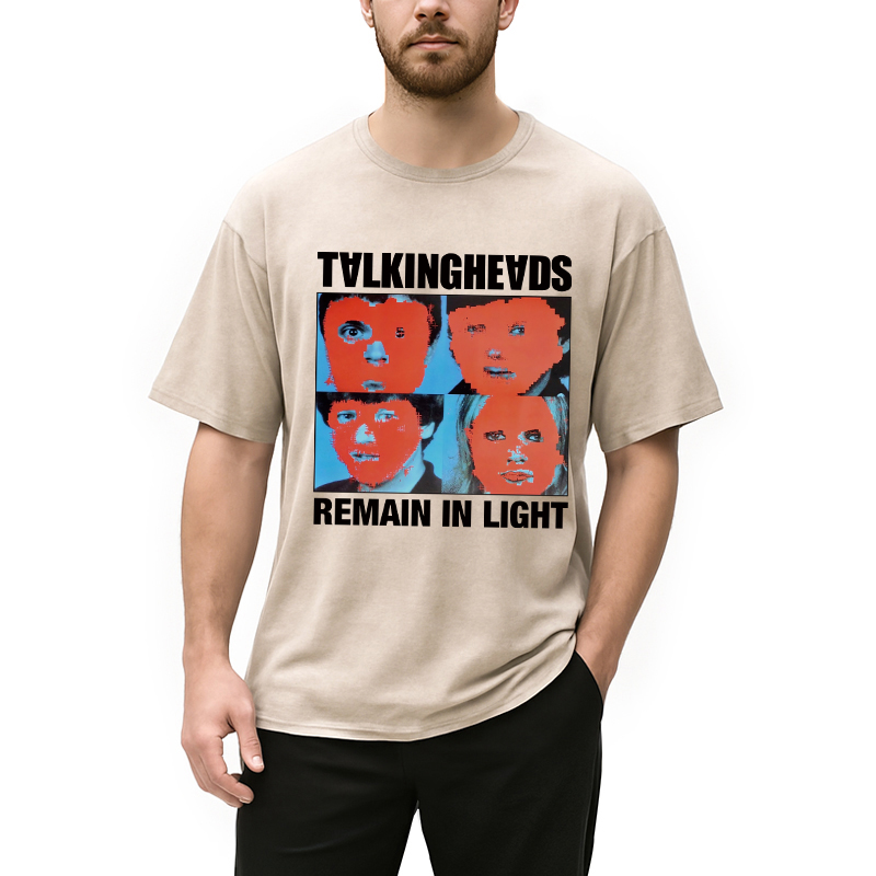 Tokyocanvas Talking Heads Remain In Light Washed T-Shirt