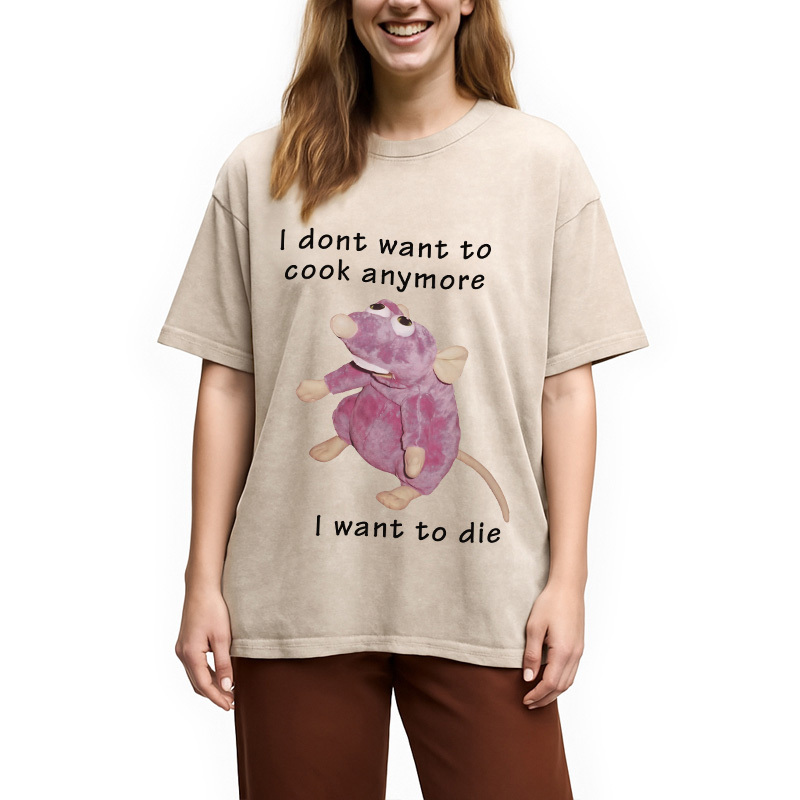Tokyocanvas I Don��t Want To Cook Anymore Washed T-Shirt