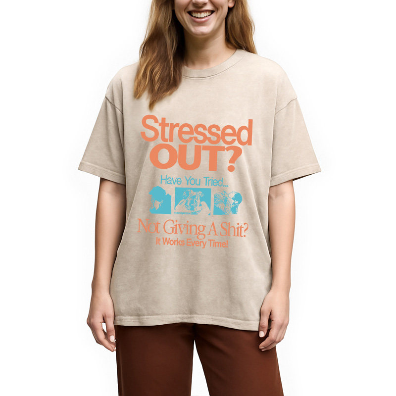 Tokyocanvas Stressed Out? Washed T-Shirt