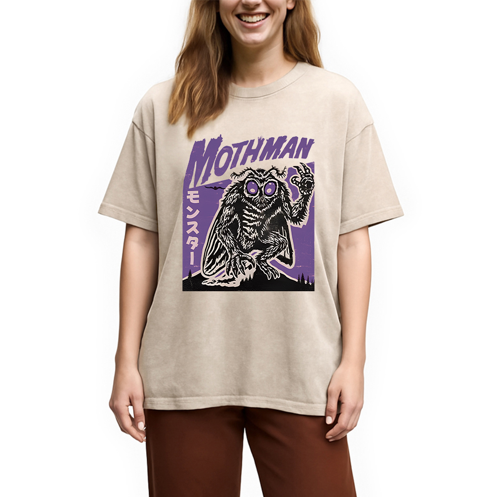 Tokyocanvas Retro Mothman Washed T-Shirt