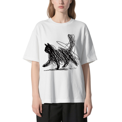 Tokyocanvas Minimalist Cat Art Classic T-Shirt