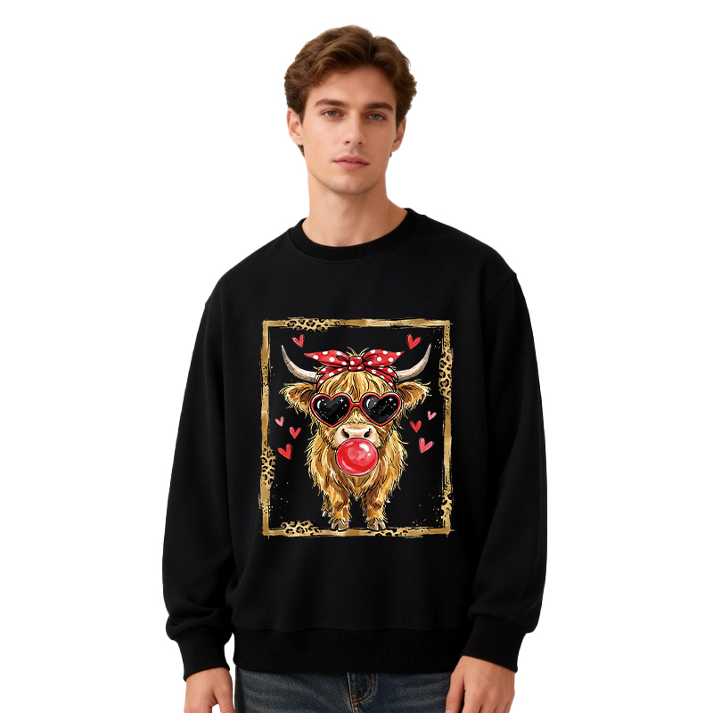 Tokyocanvas Highland Cow Valentine Classic Sweatshirt