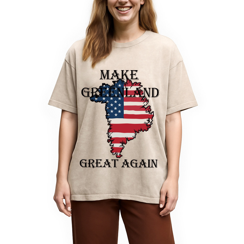 Tokyocanvas Make Greenland Great Again Washed T-Shirt