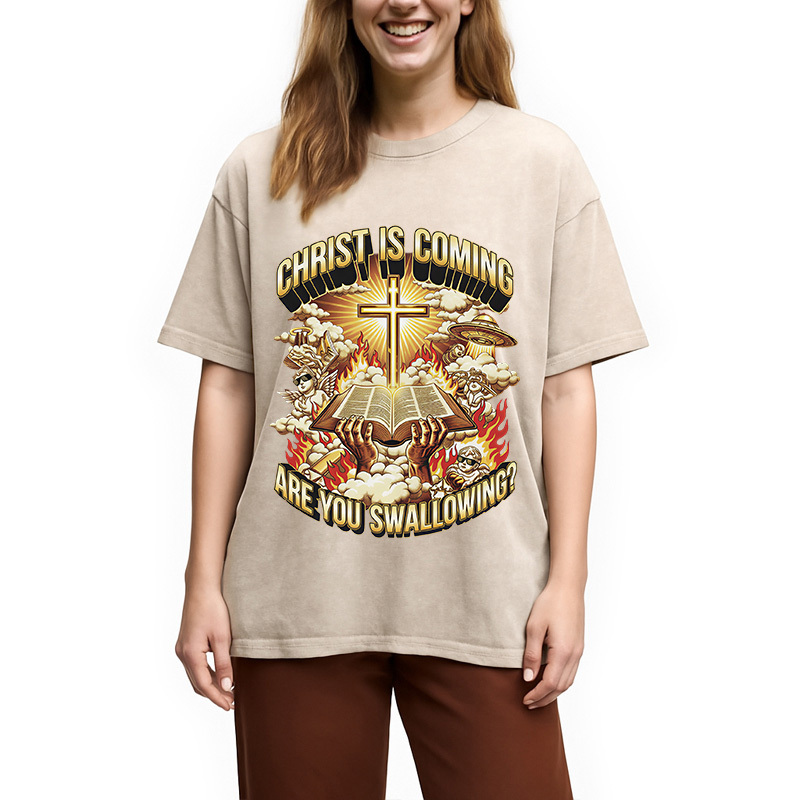 Tokyocanvas Christ Is Coming Are You Swallowing Washed T-Shirt