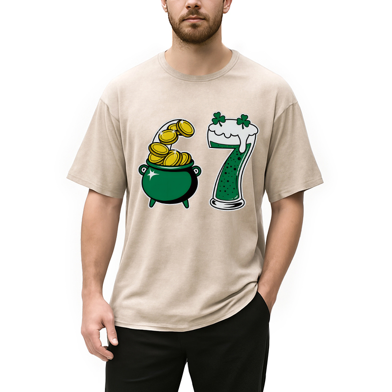 Tokyocanvas Funny 6 7 St Patricks Day Washed T-Shirt