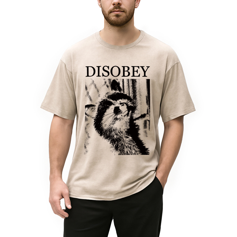 Tokyocanvas Disobey Raccoon Washed T-Shirt