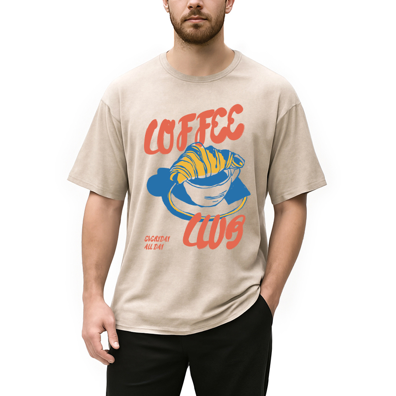 Tokyocanvas Retro Coffee Club Washed T-Shirt