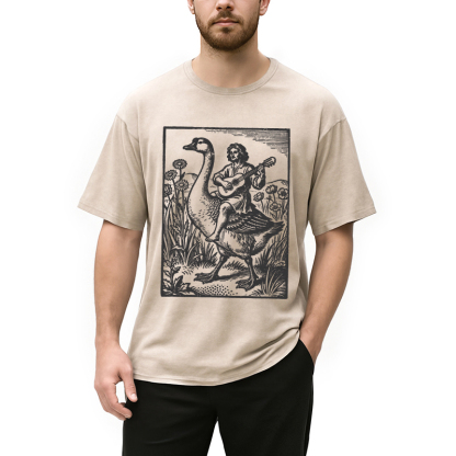 Tokyocanvas Medieval Bard Goose Washed T-Shirt