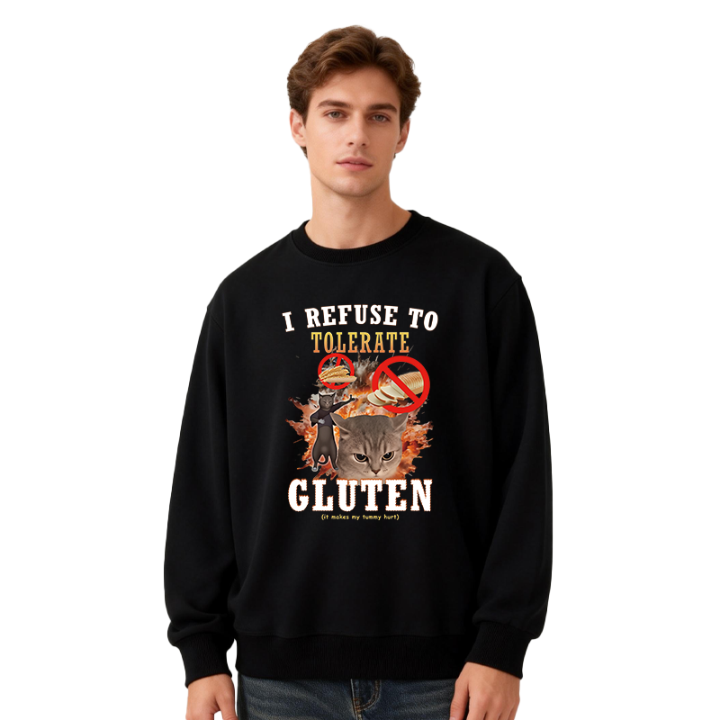 Tokyocanvas I Refuse to Tolerate Gluten Classic Sweatshirt