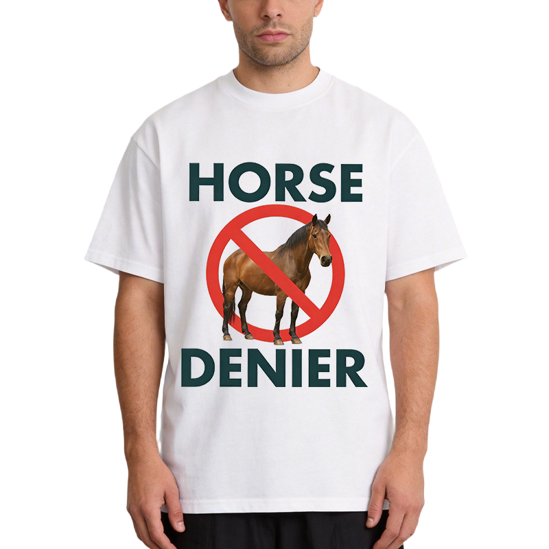 Tokyocanvas Funny Horse Denier Conspiracy Theory Classic T-Shirt