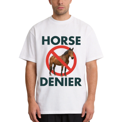 Tokyocanvas Funny Horse Denier Conspiracy Theory Classic T-Shirt