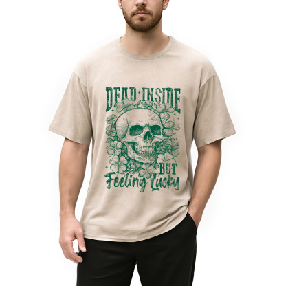 Tokyocanvas Dead Inside But Feeling Lucky Washed T-Shirt