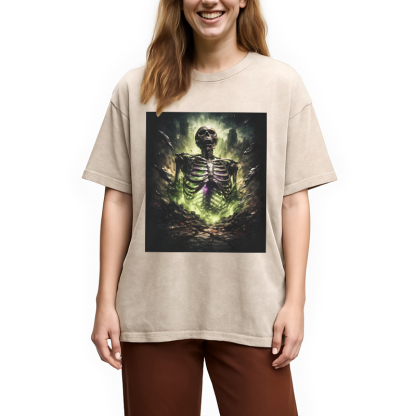 Tokyocanvas Radioactive Inspired Skeleton Washed T-Shirt