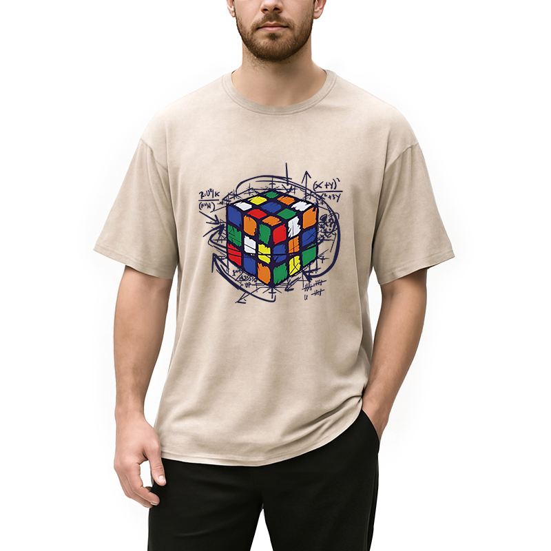 Tokyocanvas Rubik's Cube Solution Puzzle Algorithm Washed T-Shirt