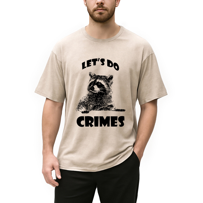 Tokyocanvas Raccoon Let's Do Crimes Washed T-Shirt