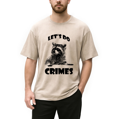 Tokyocanvas Raccoon Let's Do Crimes Washed T-Shirt
