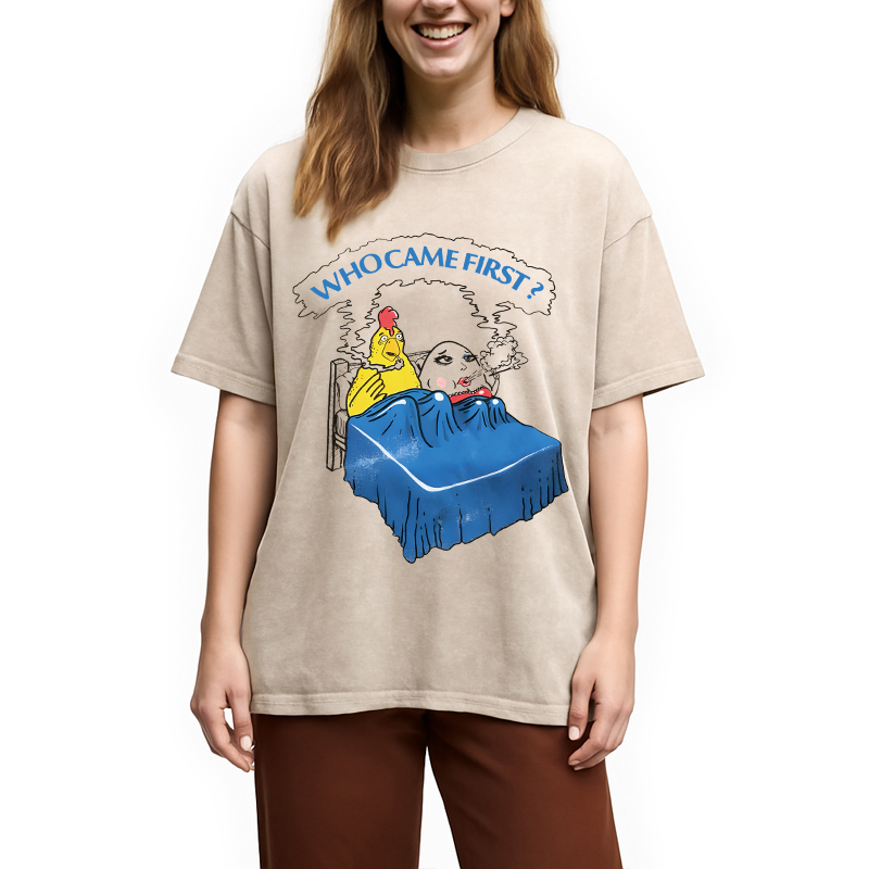 Tokyocanvas Who Came First Washed T-Shirt
